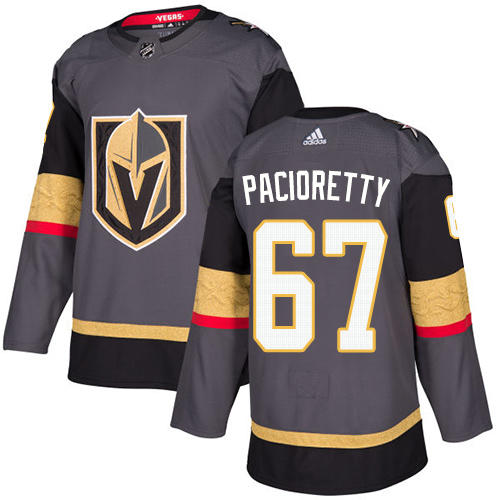 Adidas Men Vegas Golden Knights #67 Max Pacioretty Grey Home Authentic Stitched NHL Jersey->more nhl jerseys->NHL Jersey